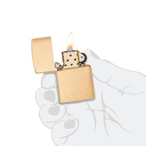 Zippo 204B New Windproof Lighter - Brushed Brass