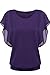 Zeagoo Women's Loose Casual Short Sleeve Chiffon Top T-Shirt Blouse Purple