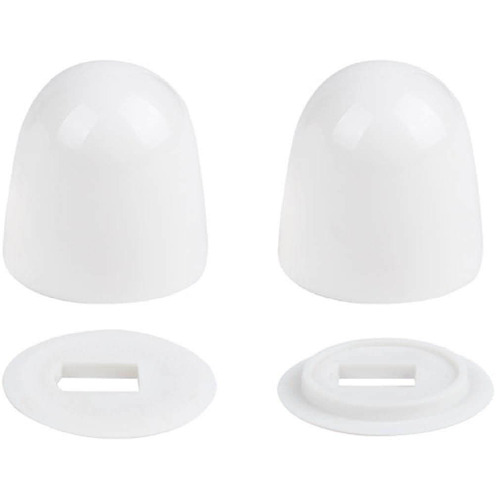 1 Pair Universal Toilet Bolt Caps - White Plastic Screw Covers for Toilet Seat Installation, Durable and Easy to Clean