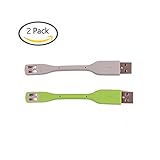 YGDZ 2PC Replacement USB Charging and Data Transfer Cable Cord for Jawbone UP3 UP4 UP2,Green and Gray