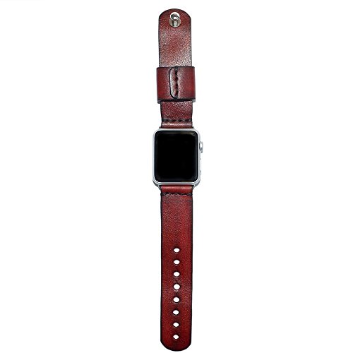Genuine Leather Apple Watch Band 38mm - 42mm / Apple Watch Strap Accessories, Lugs Adapter, iWatch Band Gold, iWatch Strap - Thumbnail 2