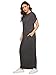 Verdusa Women's Short Sleeve Maxi Dress with Pockets Dark Grey L