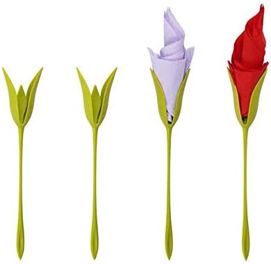 Table Creative Napkin Holder, 4 Pieces of Decorative Plastic Table Decoration + White Napkin, Dinner Party Decoration
