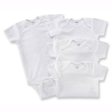 Gerber Short-Sleeve White Onesies - 4 Pack, 24 Months