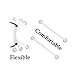 Ruifan 5 Pieces Pregnancy Sport Maternity Clear Flexible Bioplast 14G Belly Navel Button Ring Body Jewelry Piercing Retainer 1Inch (25mm)