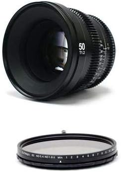 SLR Magic MicroPrime Cine 50mm T1.2 for Sony E Mount 82mm MK II Variable ND Filter 0.4 to 1.8 (2.3 to 6 Stops)