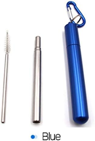 FFDGHB Metal Pipette, Stainless Steel Portable Reusable Straw, Straw With Alloy Case Cleaning Brush And Carabiner, Suitable For Travel, Home, Office Set