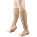 Truform Sheer Compression Stockings, 15-20 mmHg, Women's Knee High Length, Open Toe, 20 Denier, Light Beige, Medium