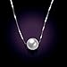 Merdia S925 Sterling Silver Fashionable Chain Simulated Pearl Pendant(White)