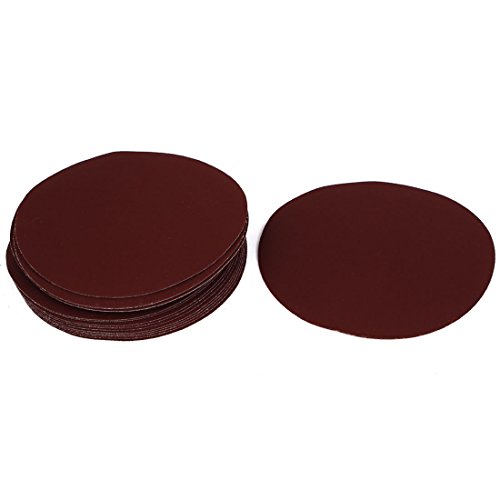 uxcell 7" Dia 600 Grit Brown Abrasive Polishing Hook and Loop Sanding Discs 20 Pcs