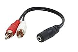 MOCREO Audio Y Cable Splitter 1-Mini Plug, 2-RCA Plugs 3.5mm Stereo to Dual RCA Audio Adapter Cable, 3.5mm Female to Dual RCA Male 6 inch