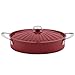 Rachael Ray Cucina Nonstick Sauce Pan/Saucepan/Oval Sauteuse with Lid, 5 Quart, Cranberry Red