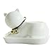 GeLive Cat Succulent Planter Decorative Flower Pot Mini Ceramic Grass Planter Plant Pots Box with Tray Saucer White Cat