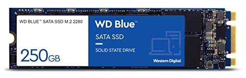 WD Blue SATA SSD M.2 2280 250 GB, 2,5 Zoll (interne SSD, hohe Zuverlässigkeit, Lesevorgänge bis zu 550 MB/s, Schreibvorgänge bis zu 525 MB/s, stoßsicher und WD