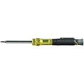 Klein Tools 32613 Multi-Bit Screwdriver, Precision HVAC 3-in-1 Pocket Screwdriver with Phillips, Slotted and Schrader Bits