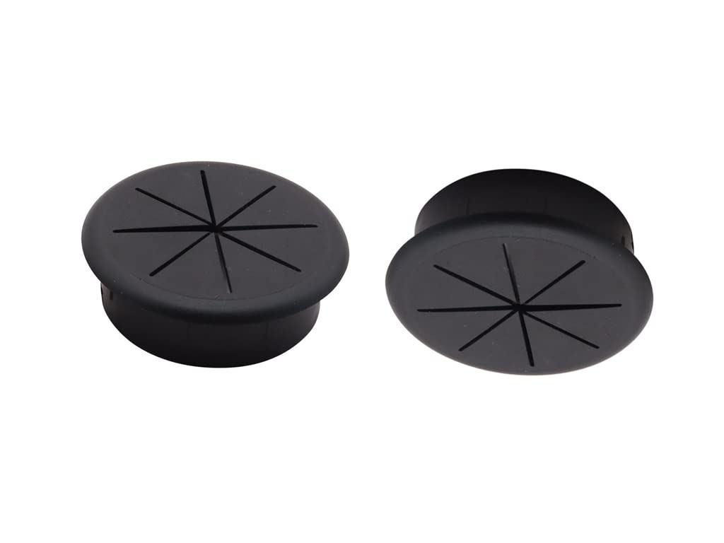 Photo 1 of 2PCS 2Inch (50mm) Desk Cord Grommets Wire Cable Hole Cover for Office PC Desk Cable Cord Cover Black (Black- 2pcs)
