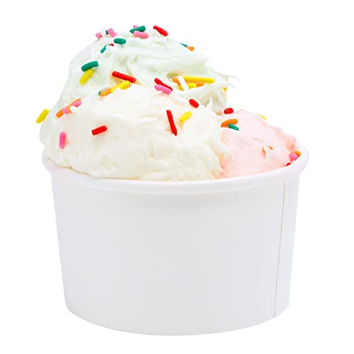 Stockroom Plus 200 Pack White Paper Ice Cream Cups for Sundaes and