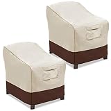 Vailge Patio Chair Covers, Lounge Deep Seat Cover, Heavy Duty and Waterproof Outdoor Lawn Patio Furniture Covers (2 Pack - Medium, Beige & Brown)