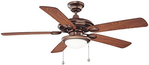Kendal Lighting AC18152-OBB Builders Choice 52-Inch Ceiling Fan, Oil Brushed Bronze Finish with Reversible Elmwood/Oil Brushed Bronze Blades and Integrated Light Kit