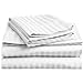 Deluxe Hotel 4-Piece Bed Sheet Set - Dobby Stripe - 100% Cotton Sateen - 300 Thread Count - Queen - White