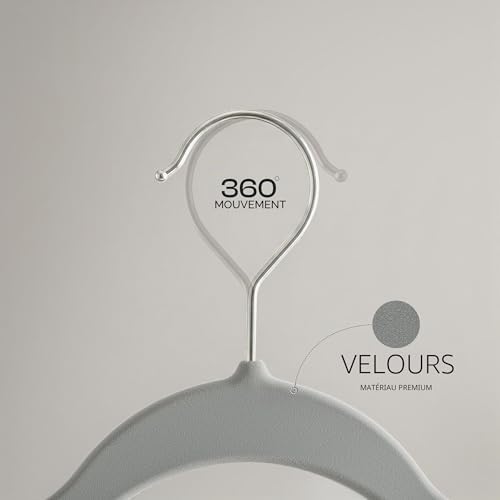 Premium Cintres en Velours (Gris, Paquet de 20)