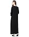 Muslim kaftan dubai long sleeve dress with embroidery for women Islamic clothing gown abaya for girls,Large,Black
