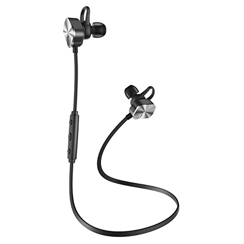 Mpow V4.1 Bluetooth Headphones Wireless Sport Headphones, Snug Fit In-ear Running Earbuds with Mic-Silver