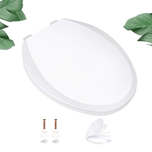 Elongated Toilet Seat, TACKLIFE DBTS03S Quiet Close Toilet Seat with