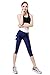 Ribay Women's Capri Workout Leggings - Guaranteed Quality Yoga/Running Pants (Large, White-Blue)