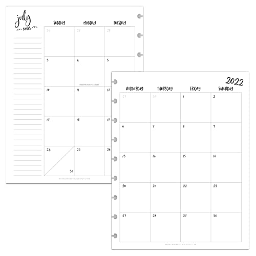 BetterNote July 2022 June 2023 Academic Monthly Calendar Refill for