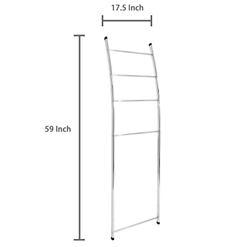MyGift Silver ChromePlated Metal Wall Leaning Decorative Bath Towel