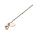 LOLIAS Stainless Steel Choker Necklace for Women Beaded Curb Chain Necklace Adjustable,Rose-gold