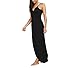 Lkous Women's Spaghetti Strap Backless Beach Dress Bikini Cover Up,Medium, Black