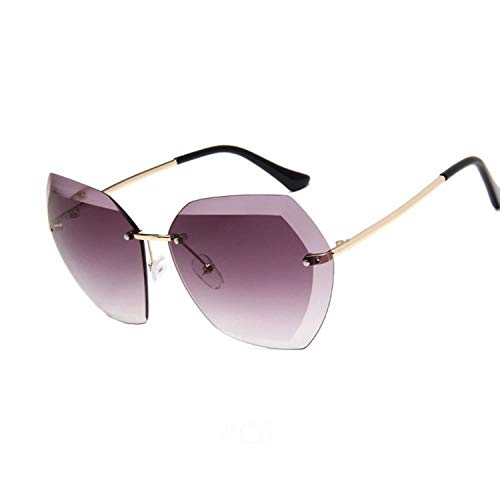 2019 Luxury Vintage Rimless sunglasses women Brand Designer Oversized sunglasses Female sun glasses UV400