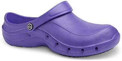 Toffeln EziKlog V2.0 Clogs - Comfortable, Lightweight, Slip Resistant Grip, Excellent Breathability, Theatre Clogs - Perfect for Nurses and Doctors (Purple, Numeric_5)