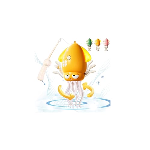 Dsyrvd Electric Dancing Squid Toy, Electric Automatic Obstacle Avoidance Squid, Auto-Avoid Crawling Dancing with LED Music Stress Relief Gift to Bring Endless Giggles (Yellow)