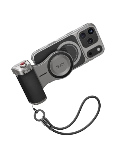TELESIN Master Grip Kit, Magnetic Grip for MagSafe/iPhone/Android, Built-in 3200mAh Battery, Wireless Charging, DSLR Style Grip for Photo/Video, Kit with Case for iPhone 17 Pro