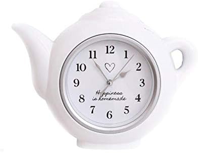 Annibells Modern White Tea Pot Shaped Kitchen Wall Clock
