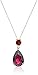 10k Yellow Gold Garnet and Diamond Pendant, 18