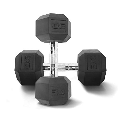 CAP Barbell Coated Hex Dumbbells (30 Pounds, Pair), Black in