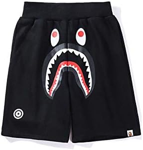 Fashion boy Shark Pattern Shorts Trend Stitching Drawstring younth Shorts