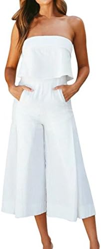 iYYVV Womens Summer Dress Lady Strappy Soild Long Trouser Casual Playsuits Rompers Holiday