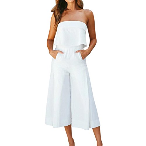 iYYVV Womens Summer Dress Lady Strappy Soild Long Trouser Casual Playsuits Rompers Holiday
