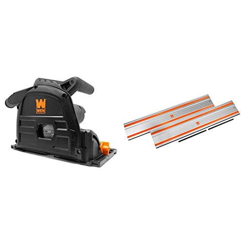 WEN Plunge Cut Circular Saw Bundle with 100-Inch Track Saw Guide Rail and Adapters