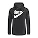 CLANMILUMS Men's Drawstring Hooded Lightweight Sports Jacket Windproof Windbreaker (Large, Black)