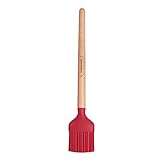 Farberware 5211456 Professional Heat Resistant Silicone Basting Brush With Wood Handle, Red