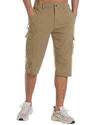 Khaki Shorts for Men Cargo Long Shorts Quick Dry