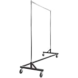 Commercial Garment Rack (Z Rack) - Rolling Clothes Rack, Z Rack With KD Construction With Durable Square Tubing, Commercial Grade Clothing Rack, Heavy Duty Chrome Commercial Garment Rack