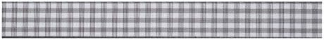 Bowtique R13115/007 | Grey Gingham Ribbon | 5m x 15mm | Decorative | Patterned