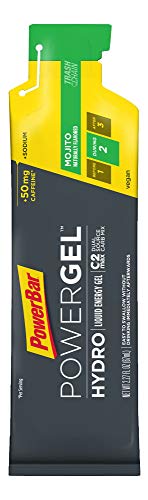 PowerBar PowerGel Hydro with C2MAX (Pack of 24 Gels) | Endurance Energy for High Intensity Workouts, Mojito (51mg Caffeine)